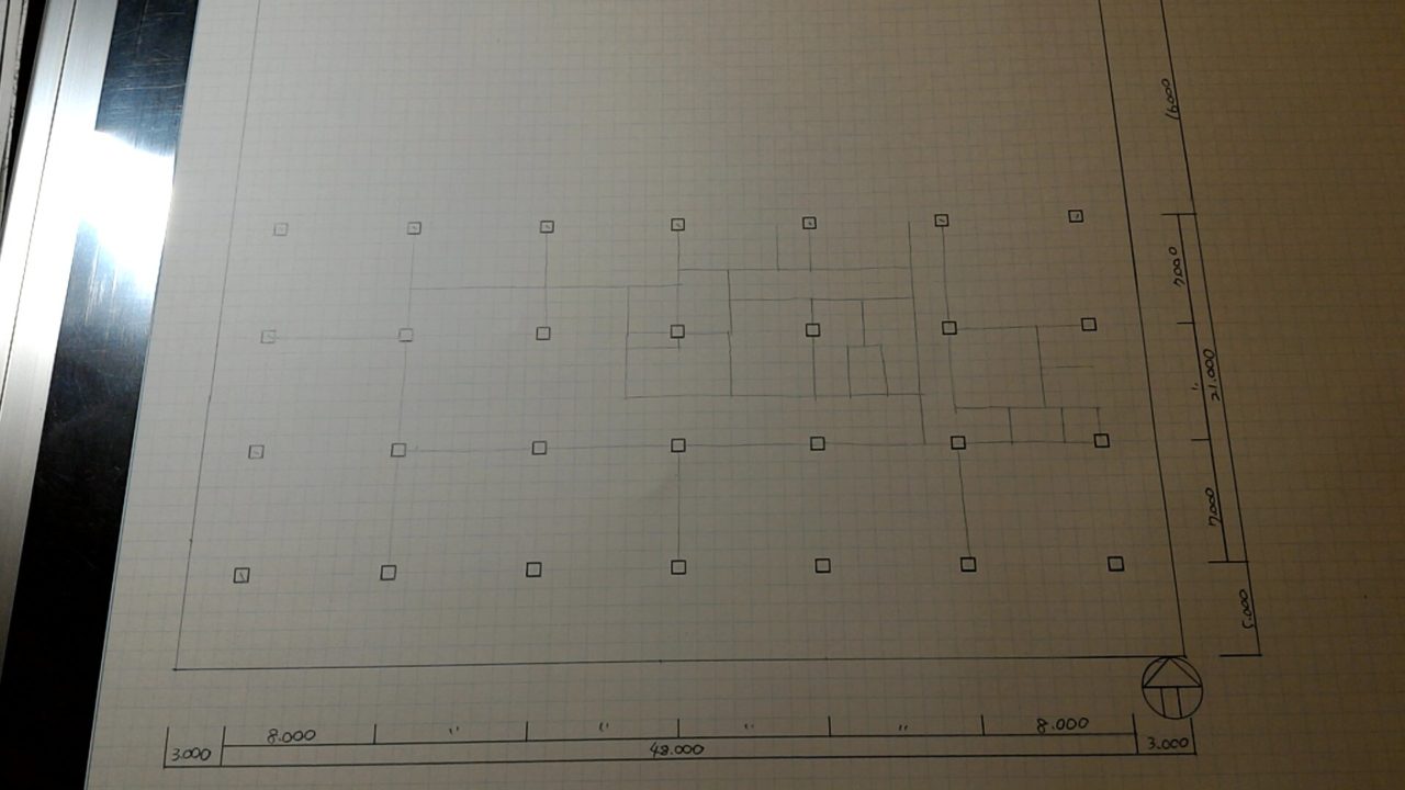 独学者にやさしい一級建築士製図方法vol 1 柱描きから間取り下書きまで 注文住宅設計士の日常