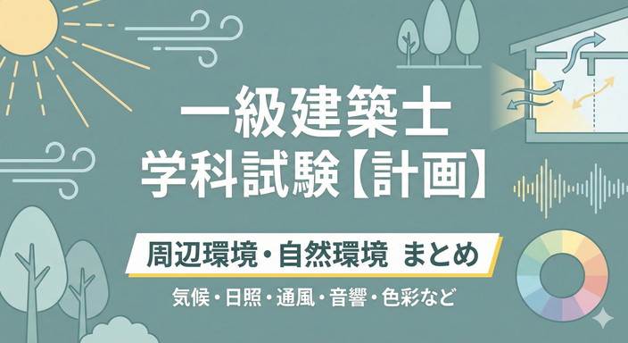 一級建築士試験 計画 周辺環境問題まとめ