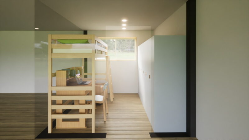 子供部屋4.5畳ロフトベッド配置