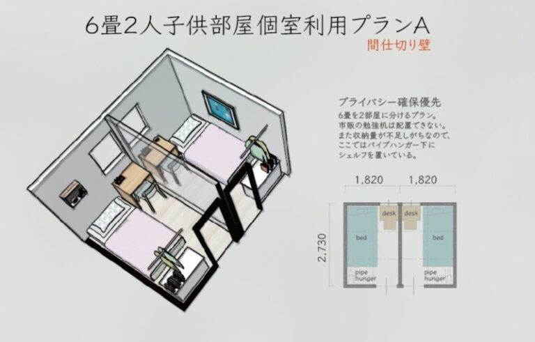 【全レイアウト3D図解付き】6畳の子供部屋を2人で上手に使うアイデア集 | 有象無象の家建て人の日常