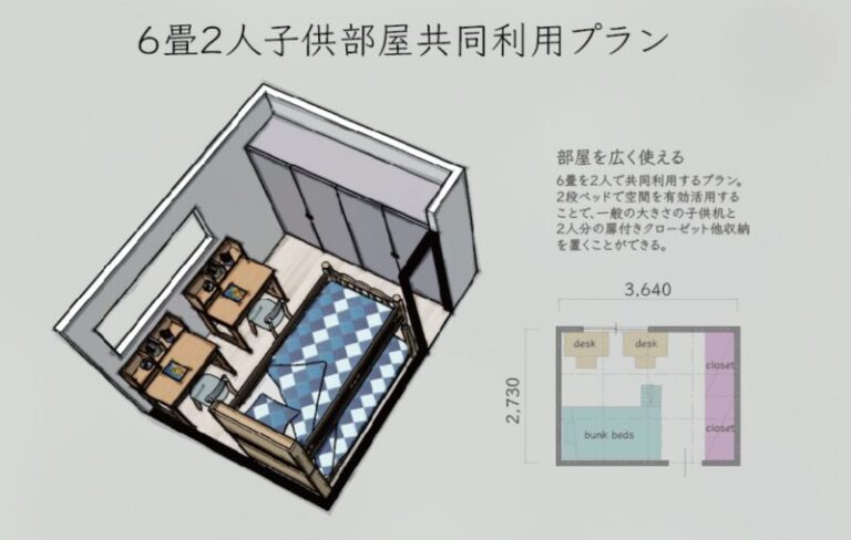 【全レイアウト3D図解付き】6畳の子供部屋を2人で上手に使うアイデア集 | 有象無象の家建て人の日常