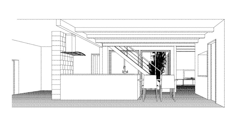 sketchupとjwwで描くスケッチ風インテリアパース3