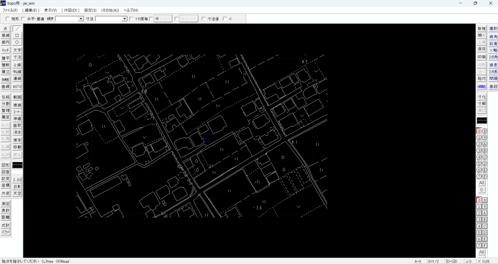 wintopoで変換したdxfをjwwで開く1