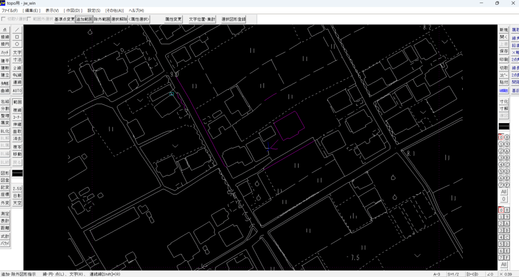 wintopoで変換したdxfをjwwで開く2
